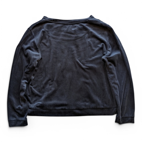 Juicy Couture Y2K Velour Embellished Boxy Slouchy Black‎ Pullover Women's Sz XL - Picture 2 of 7
